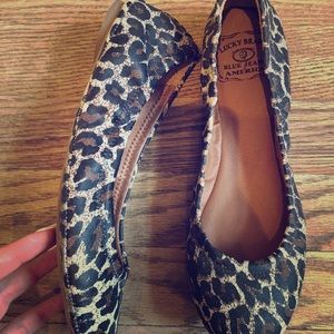 Lucky brand leopard print flats great condition